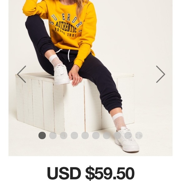 Superdry Crew Neck Sweatshirt in Mustard - Picture 4 of 8